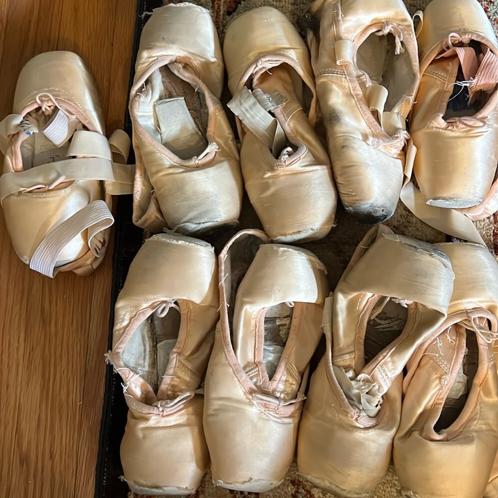 9 pairs of dead pointe shoes